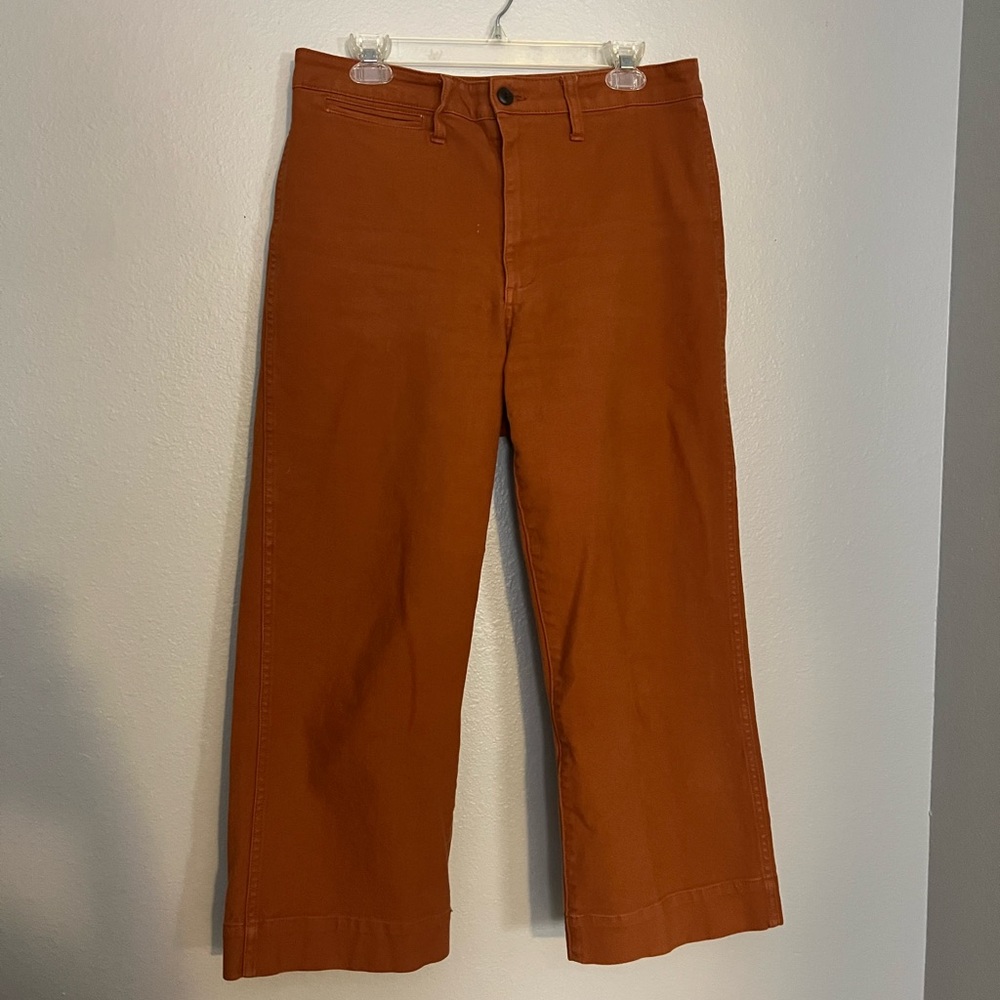 Madewell Slim Emmett Wide Leg Orange Pants